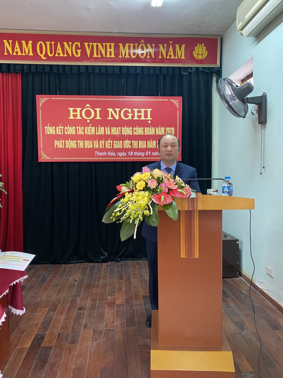 Đồng chí Cao Văn Cường - Ủy viên Ban Chấp hành Đảng bộ tỉnh, Giám đốc Sở NN&PTNT phát biểu chỉ đạo tại Hội nghị